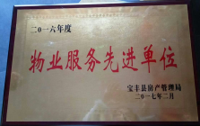 2017年2月，寶豐森林半島被寶豐縣房產(chǎn)管理局評(píng)為“二O一六年度物業(yè)服務(wù)先進(jìn)單位”。